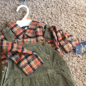 Plaid flannel and olive green cords